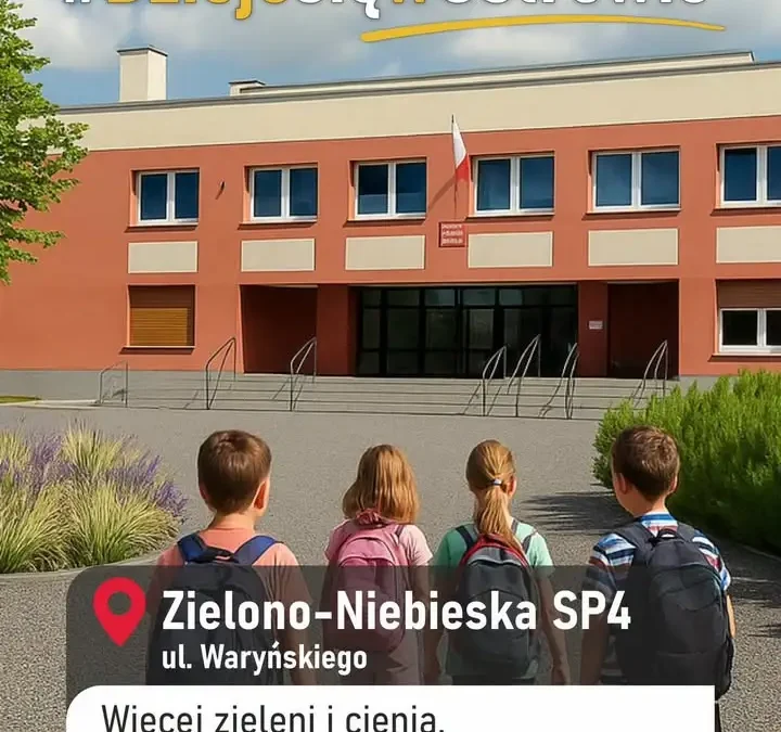 Zielona metamorfoza przed Szkołą Podstawową nr 4 w Ostrowie Wielkopolskim