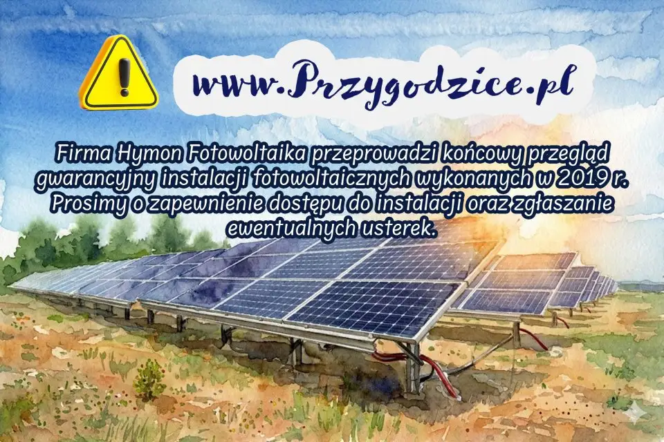 Przeglądy gwarancyjne instalacji fotowoltaicznych w Gminie Przygodzice