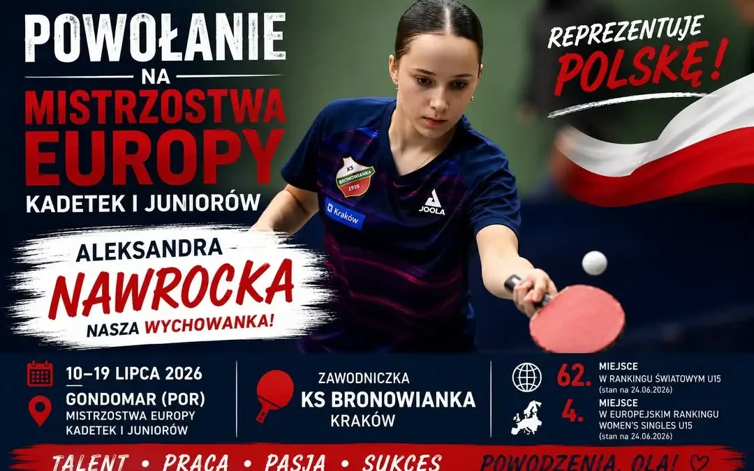 Aleksandra Nawrocka z Ostrowa Wielkopolskiego w europejskiej czołówce tenisa stołowego