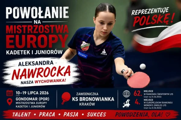 Aleksandra Nawrocka z Ostrowa Wielkopolskiego w europejskiej czołówce tenisa stołowego