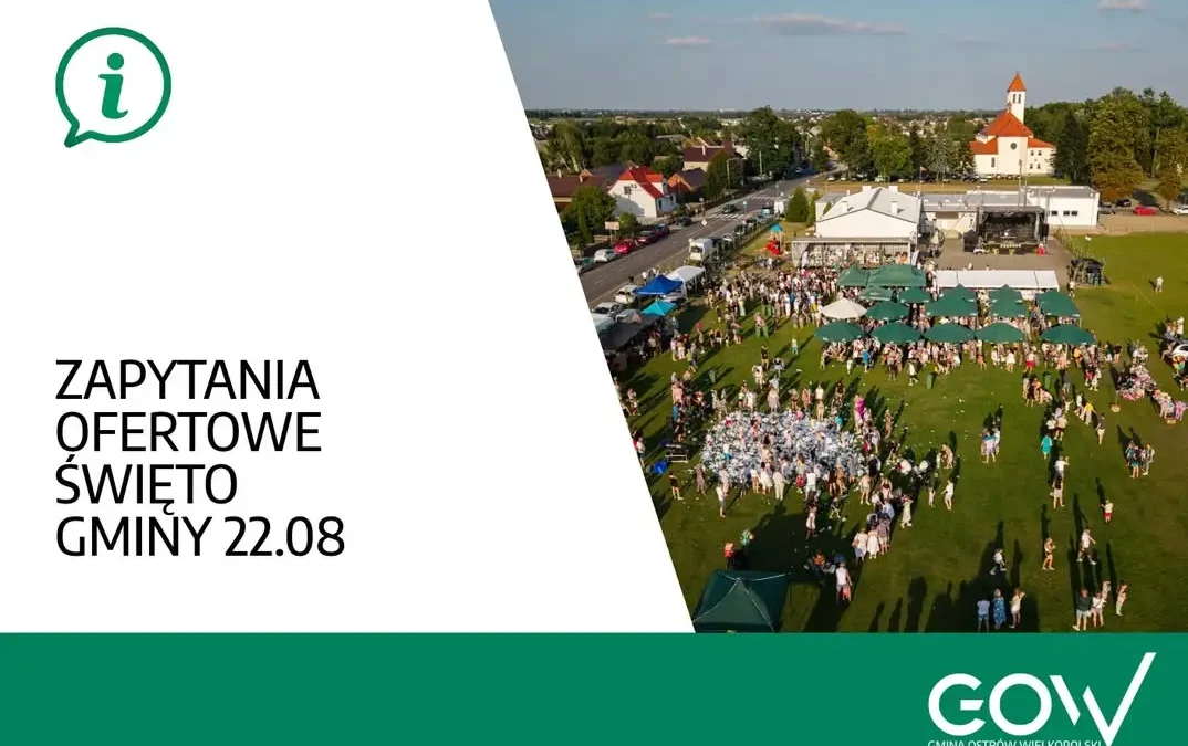 Gmina Ostrów Wielkopolski ogłasza zapytania ofertowe na strefę rekreacyjną podczas Święta Gminy 2026