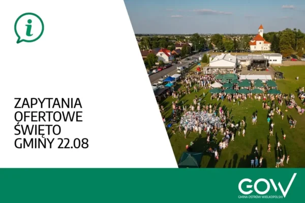 Gmina Ostrów Wielkopolski ogłasza zapytania ofertowe na strefę rekreacyjną podczas Święta Gminy 2026