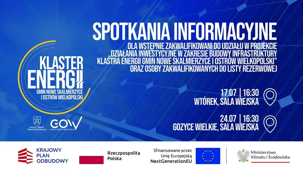 Spotkania informacyjne dla mieszkańców gminy Ostrów Wielkopolski w sprawie projektu energetycznego