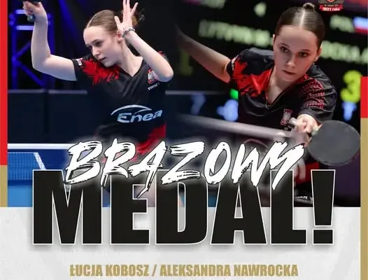 Aleksandra Nawrocka z Ostrowa Wielkopolskiego zdobywa dwa medale ME U15 w tenisie stołowym