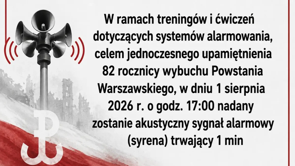 1 sierpnia zawyją syreny alarmowe w całej Polsce