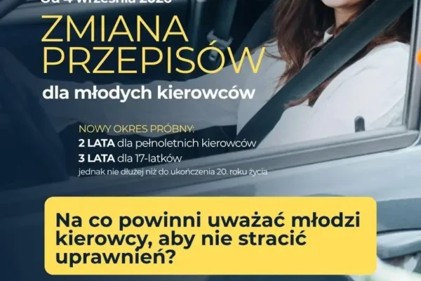 Nowe przepisy dla młodych kierowców od 4 września. Sprawdź, czego nie wolno im robić