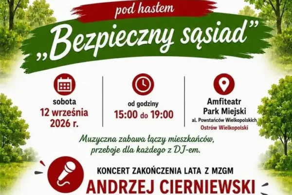 Piknik „Bezpieczny sąsiad” w Ostrowie Wielkopolskim – czujniki czadu i koncert Cierniewskiego