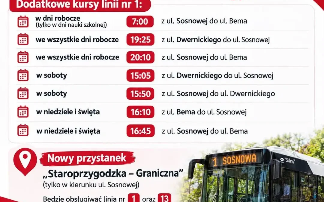 Więcej kursów i nowy przystanek: zmiany w komunikacji miejskiej od 14 września