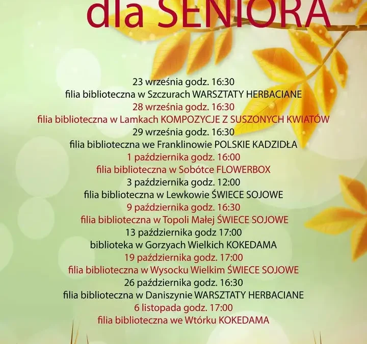 Gorzyce Wielkie: jesienne warsztaty rękodzielnicze dla seniorów w gminnej bibliotece
