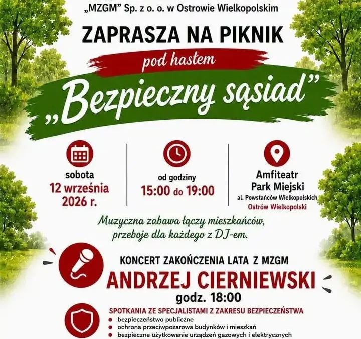 Piknik „Bezpieczny sąsiad” w Ostrowie Wielkopolskim – jutro w amfiteatrze