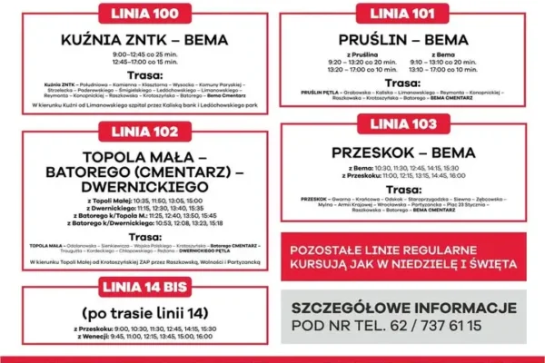 Bezpłatna komunikacja miejska w Ostrowie Wielkopolskim na Wszystkich Świętych
