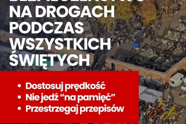 Policja ostrzega przed wzmożonym ruchem w okresie Wszystkich Świętych